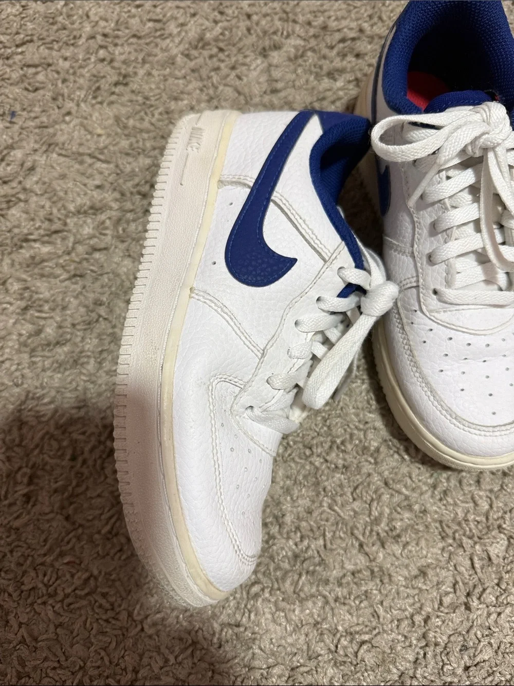 White and Blue  kids Athletic Sneakers